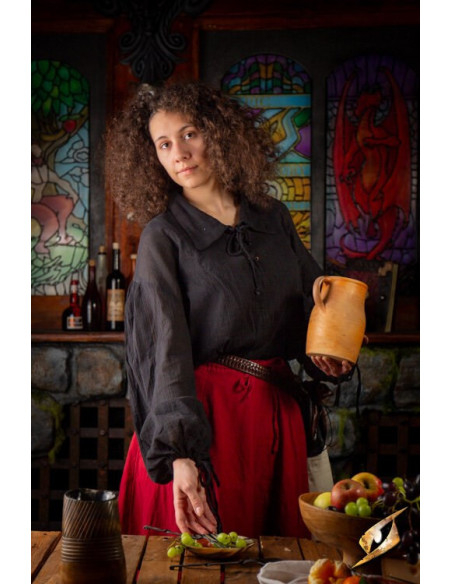 Camiseta de esgrima enrugada, preta