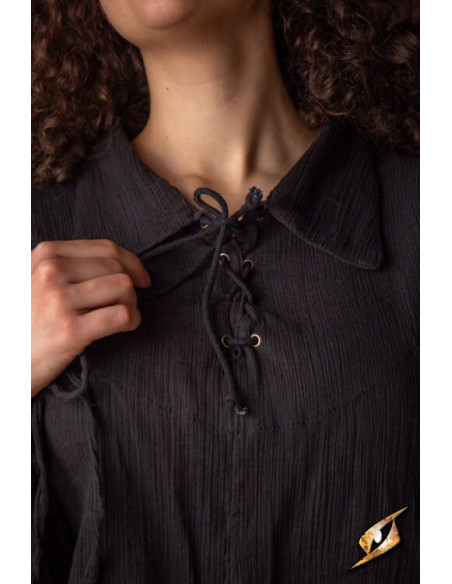 Camiseta de esgrima enrugada, preta