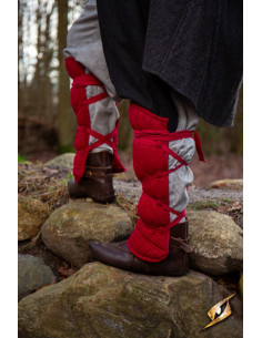 Torresmos acolchoados medievais, vermelhos 2