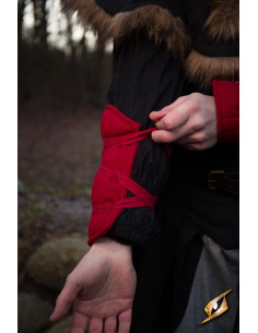 Pulseiras medievais acolchoadas, vermelhas 2