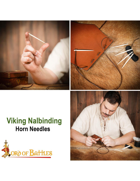 Agulha para bordado medieval em osso...