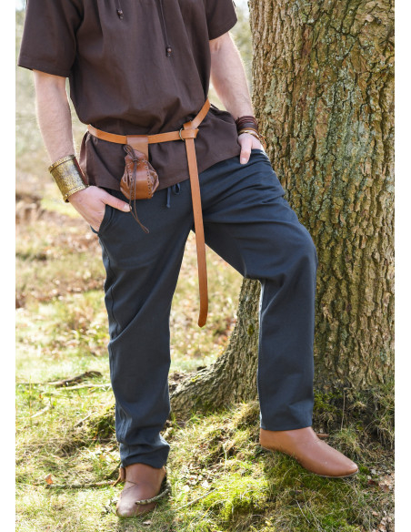 Calça medieval básica modelo Hagen, azul