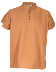 Camisa medieval de manga curta modelo Bartold, marrom areia 2