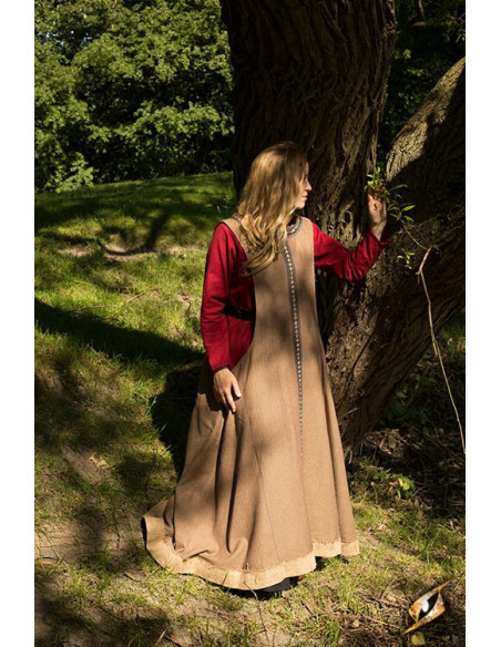 Vestido celta de lã sem mangas