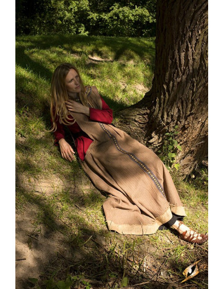 Vestido celta de lã sem mangas