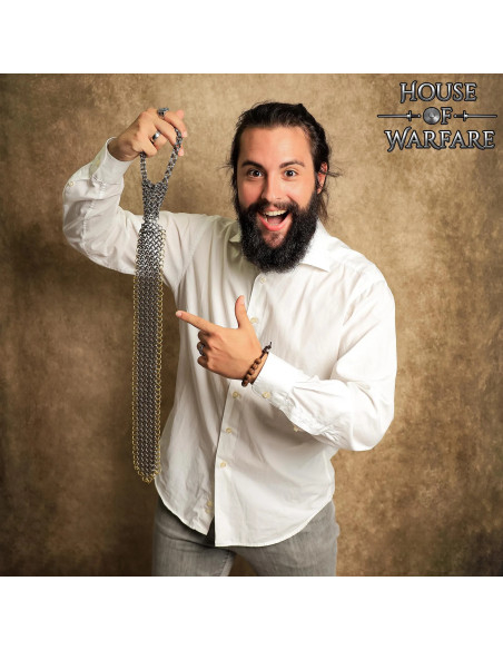 Gravata de cota de malha com anéis de...