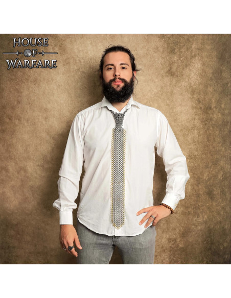 Gravata de cota de malha com anéis de...