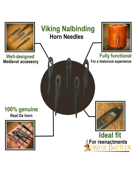 Conjunto de 5 agulhas de chifre...