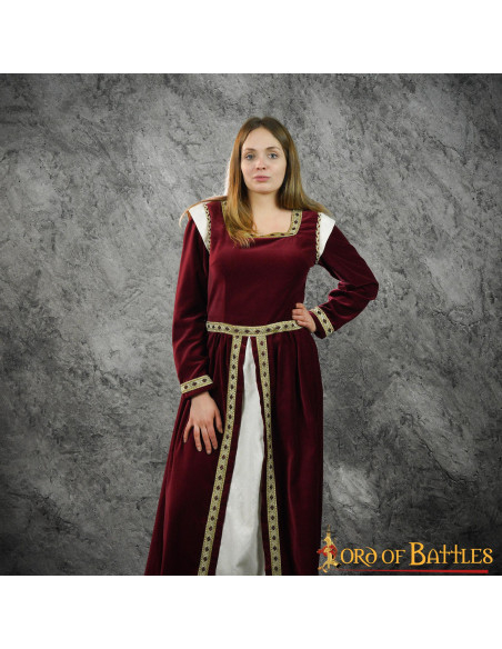Vestido longo medieval para mulher,...