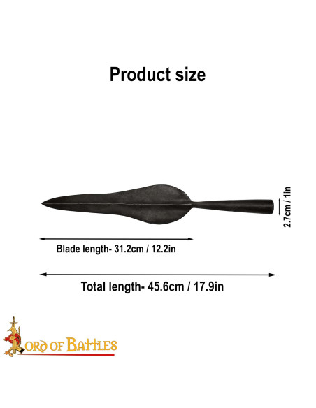 Ponta de lança em ferro forjado à mão...