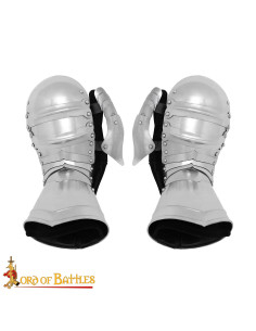 Manoplas medievais em aço modelo Bivalvo (16 g.)