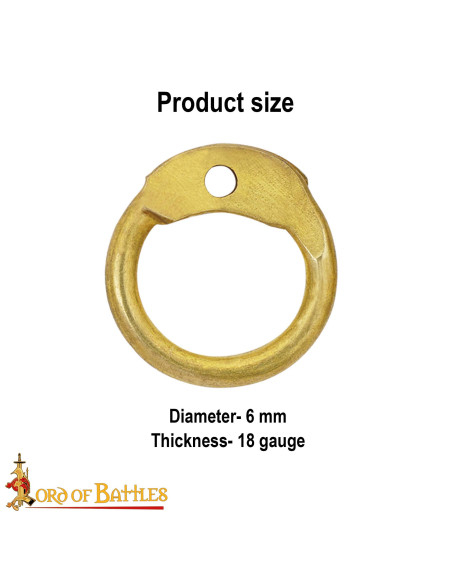 Anéis redondos de latão com rebites...