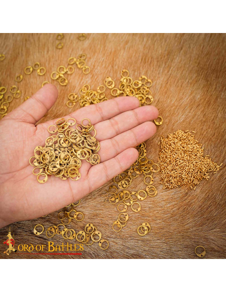 Anéis redondos de latão com rebites...