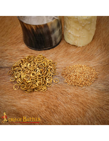 Anéis redondos de latão com rebites...