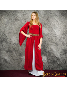 Vestido Medieval Cortesão Jimena - Vermelho