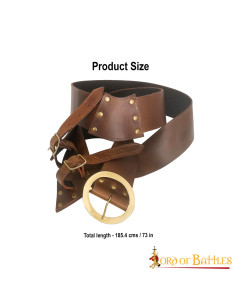 Baldric com cinto de espada em couro marrom 2