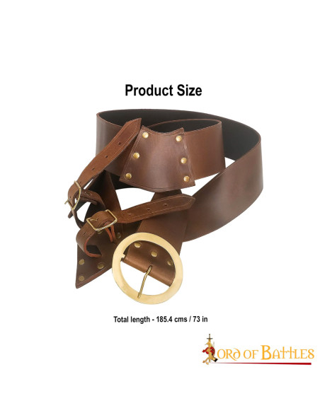 Baldric com cinto de espada em couro...