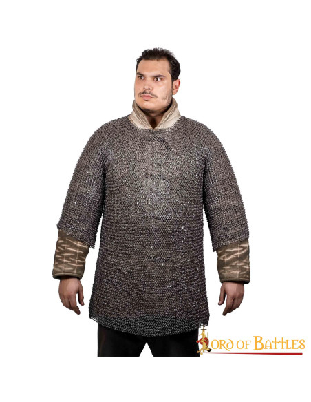 Cota de malha de aço com meia manga...