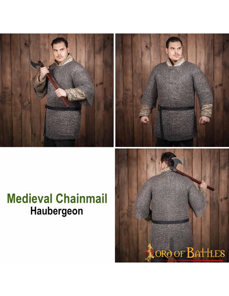 Cota de malha de aço com meia manga...