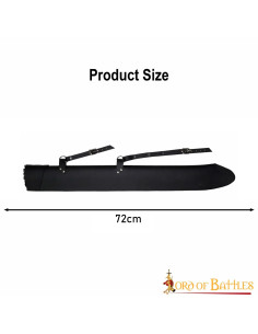 Bainha de couro para espadas LARP, preta (72 cm.) 2