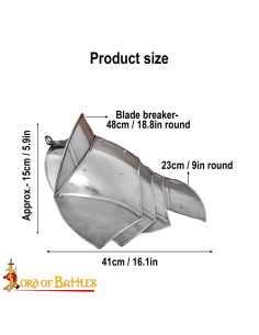 Ombreiras medievais em aço modelo bladebreaker 2