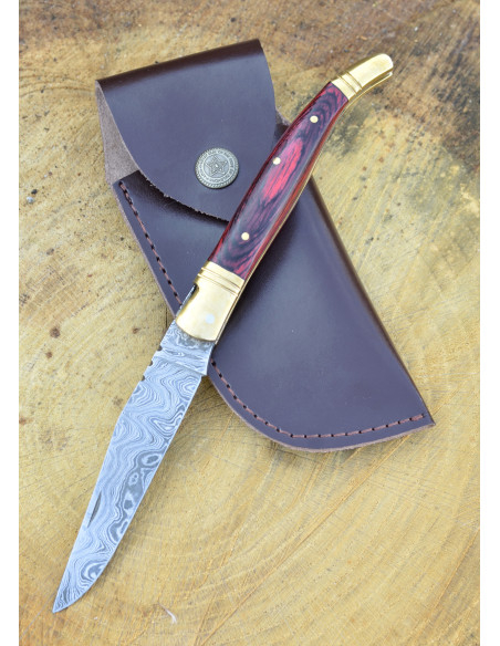 Faca de aço damasco estilo Laguiole...