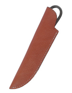 Faca medieval forjada com bainha de couro (19 cm.) 2