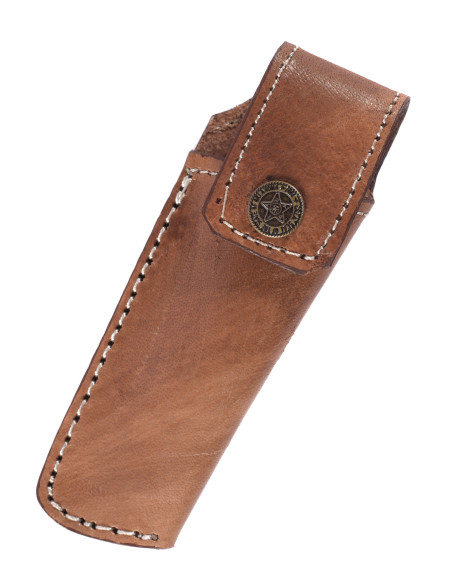 Faca árabe de aço com bainha de couro...