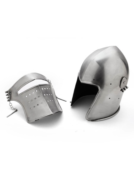 Bacia medieval com viseira removível,...