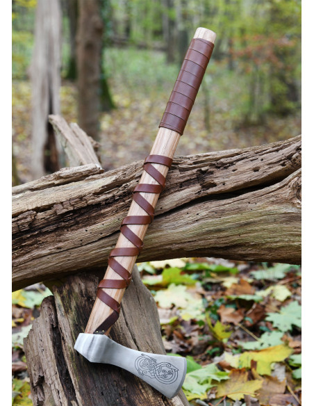 Machado Viking decorativo em aço...