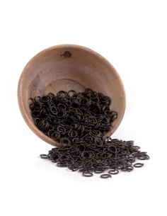 Anéis de cota de malha em aço enegrecido (9 mm.) 2