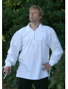 Camisa medieval de algodão com cordões na cor natural