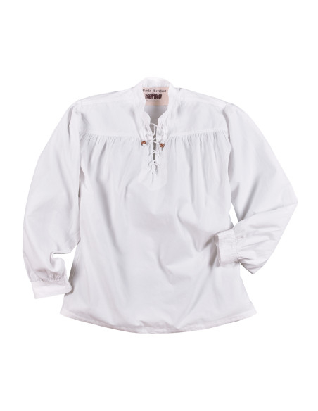 Camisa pirata branca modelo Ludwig