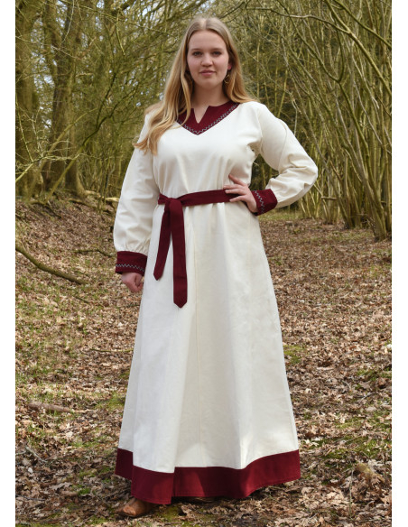 Jona mulher Viking vestido cor...