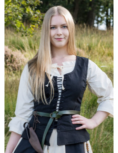 Corpete medieval modelo Tilda em preto