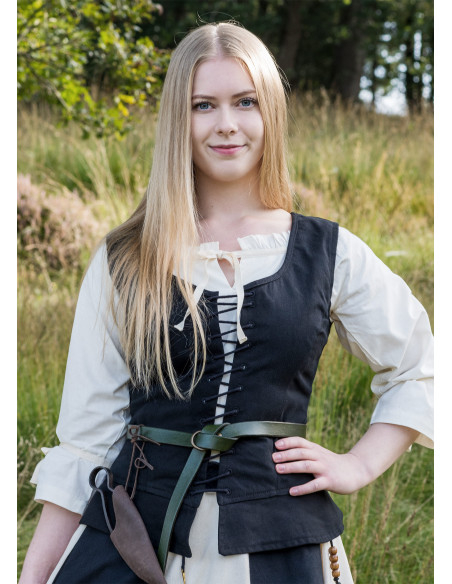 Corpete medieval modelo Tilda em preto