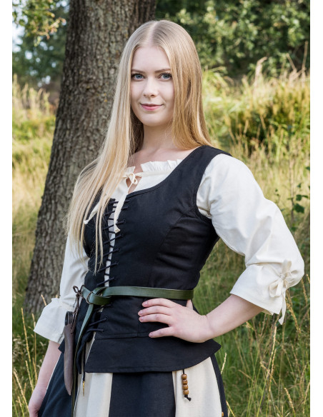 Corpete medieval modelo Tilda em preto