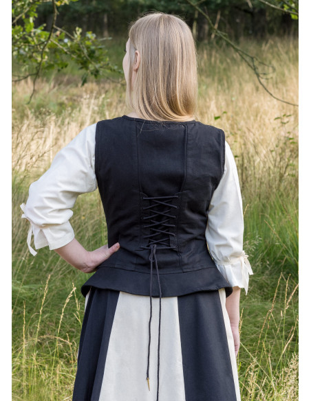 Corpete medieval modelo Tilda em preto