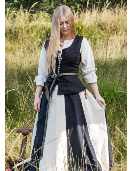 Corpete medieval modelo Tilda em preto