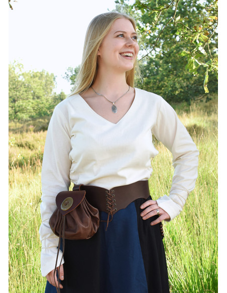 Blusa medieval Aila em branco natural