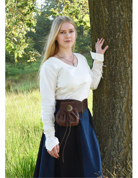 Blusa medieval Aila em branco natural