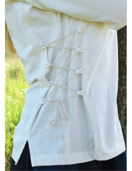Blusa medieval Aila em branco natural