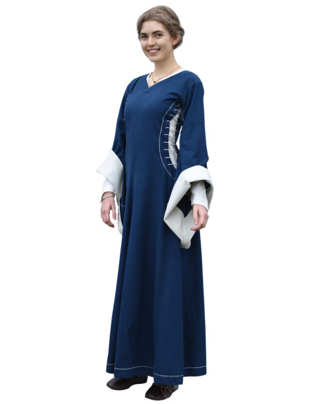 Vestido medieval aberto Bliaut Amal,...