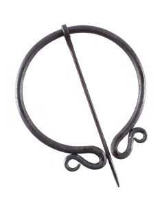 Design de espiral dupla de fíbula medieval forjada à mão