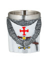 Copo de shot de cavaleiro templário com espada (6,5 cm.)
