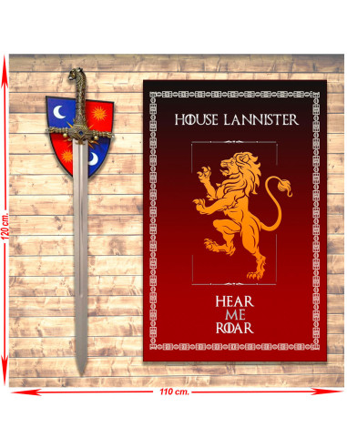 Pacote de Banner + Espada do Detentor do Juramento Jamie Lannister, Game of Thrones