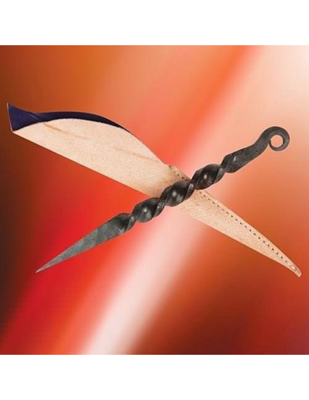 Adaga espiral medieval com bainha (16...