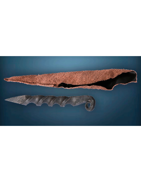 Adaga espiral medieval com bainha (16...