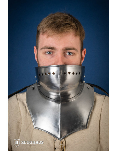 Gorget com Bevor em aço macio polido