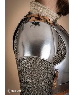 Ombreiras de combate medievais, aço polido de 2,5 mm. 2